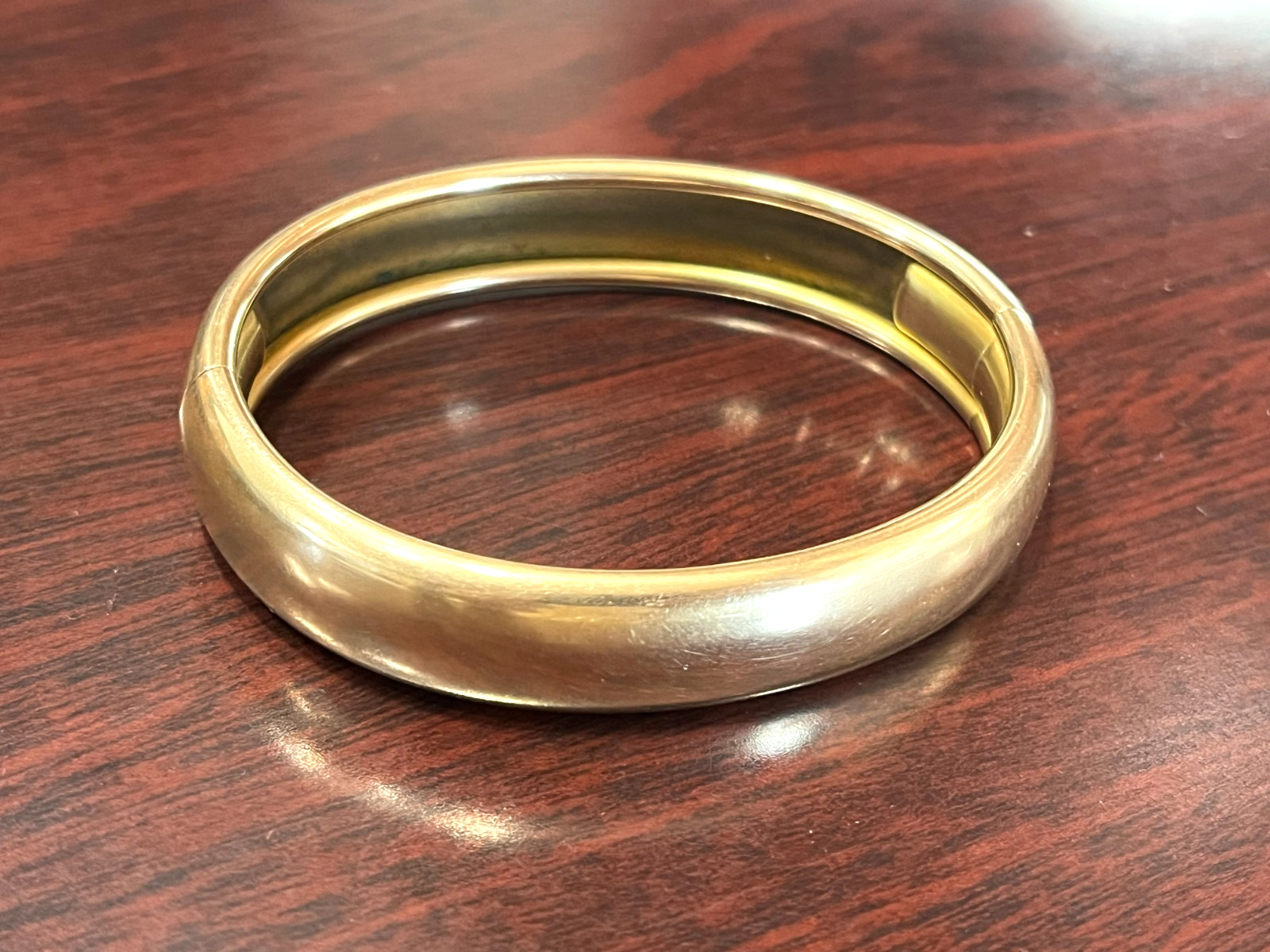 Vtg. JFSS Gold Filled Hinged Plain Bagle Bracelet 7″ 38.0 Grams