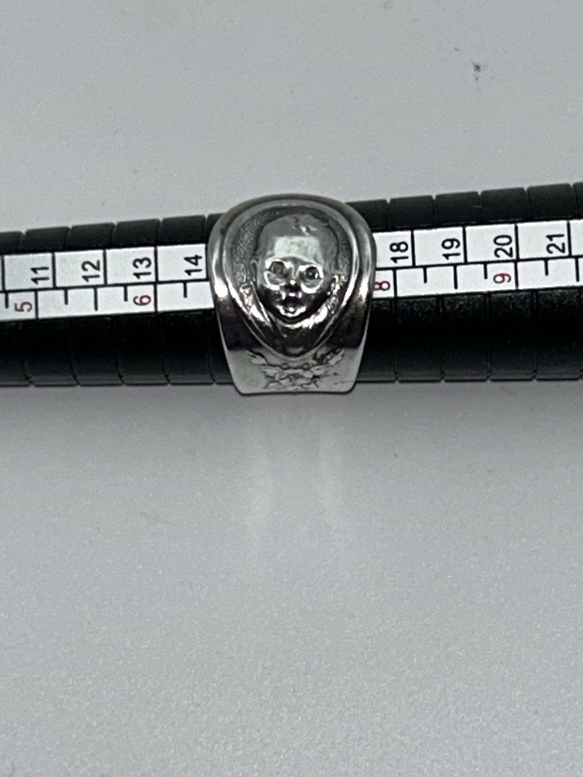 Vintage 70s Oneida Etched Baby Spoon Ring Etched Size 6.5 Adjustable