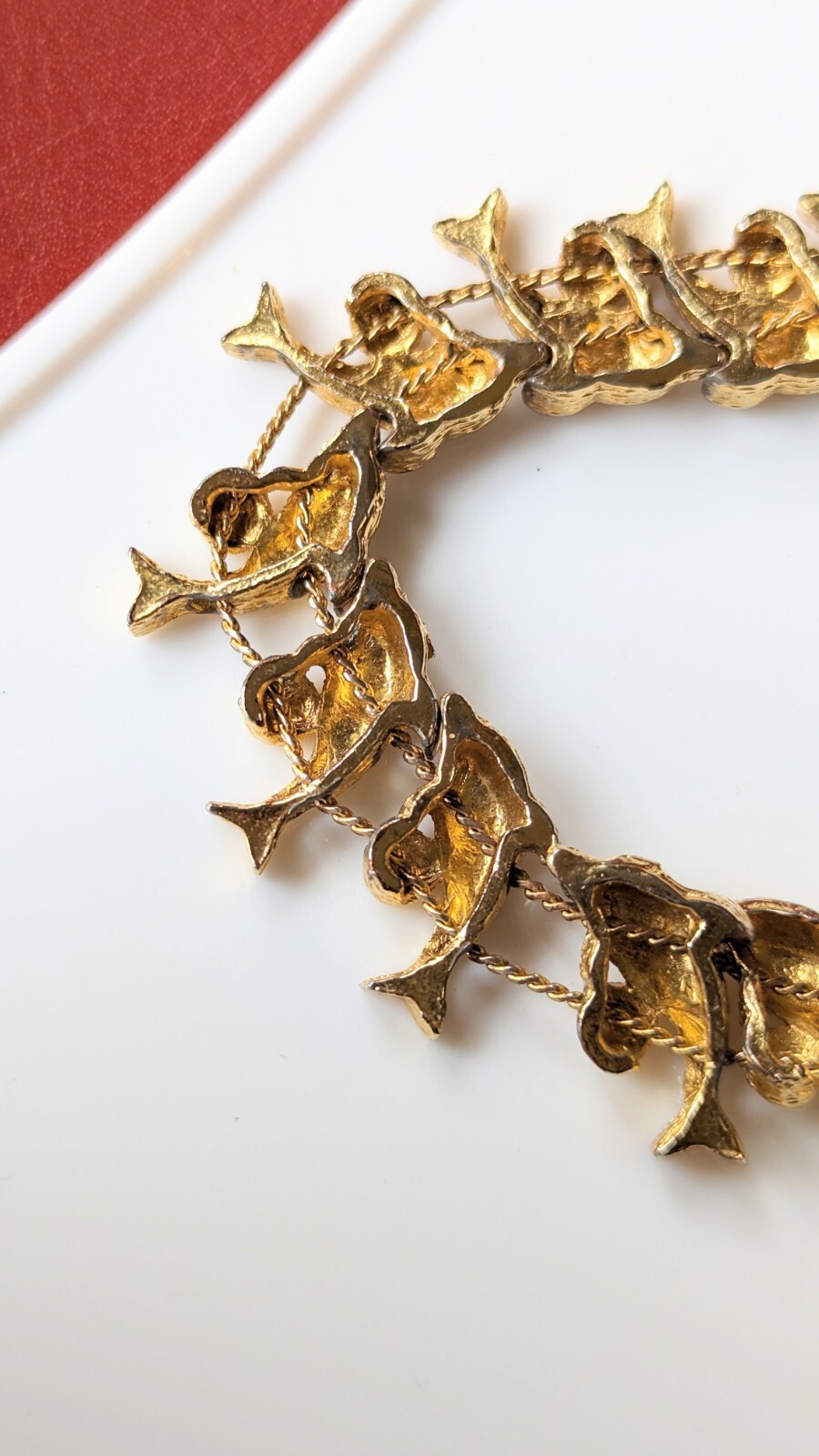 Vintage Gold Tone Dolphin Beach Ball Slide Charm Sliding Charms BRACELET
