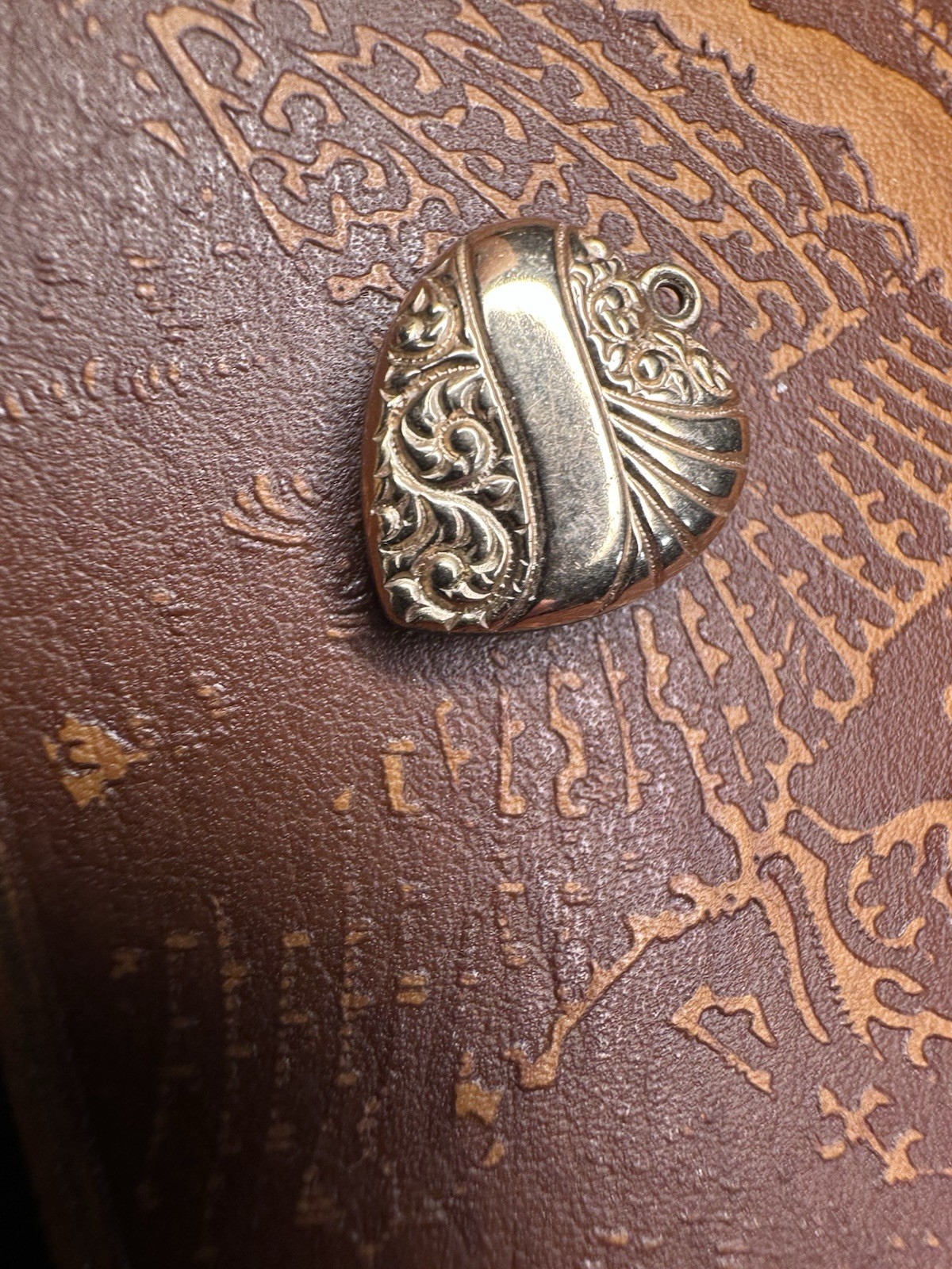 Victorian Puffy Heart Charm Gold Filled Antique Pendant