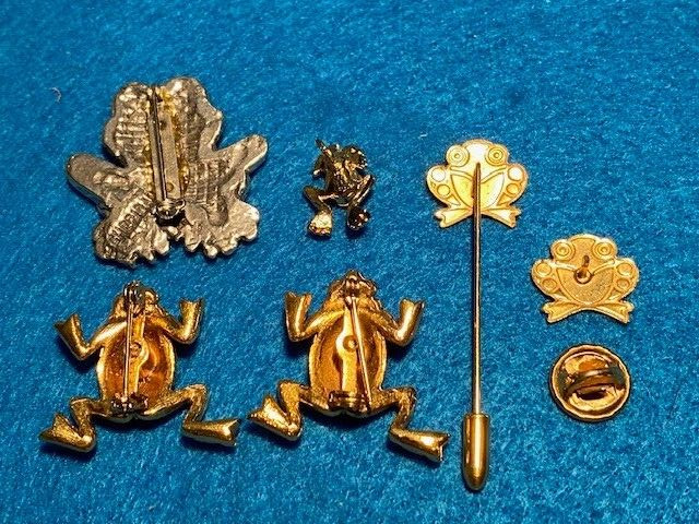 Vintage Frog Pin lot of 6 – Pin, stickpin all metal – 60’s 70’s 80’s