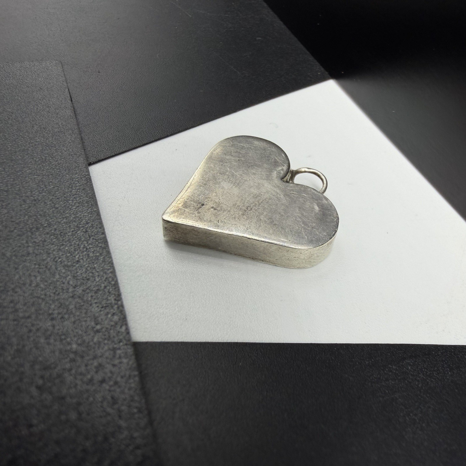 Vintage 925 Sterling Silver Smooth Puffy Heart 25.5mm Pendant 5.3g