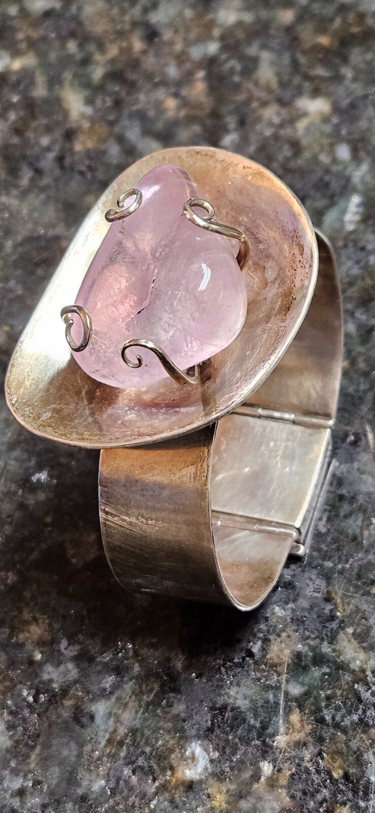Vintage LOS CASTILLO Sterling Silver Bracelet Signed FREE Matching Earrings