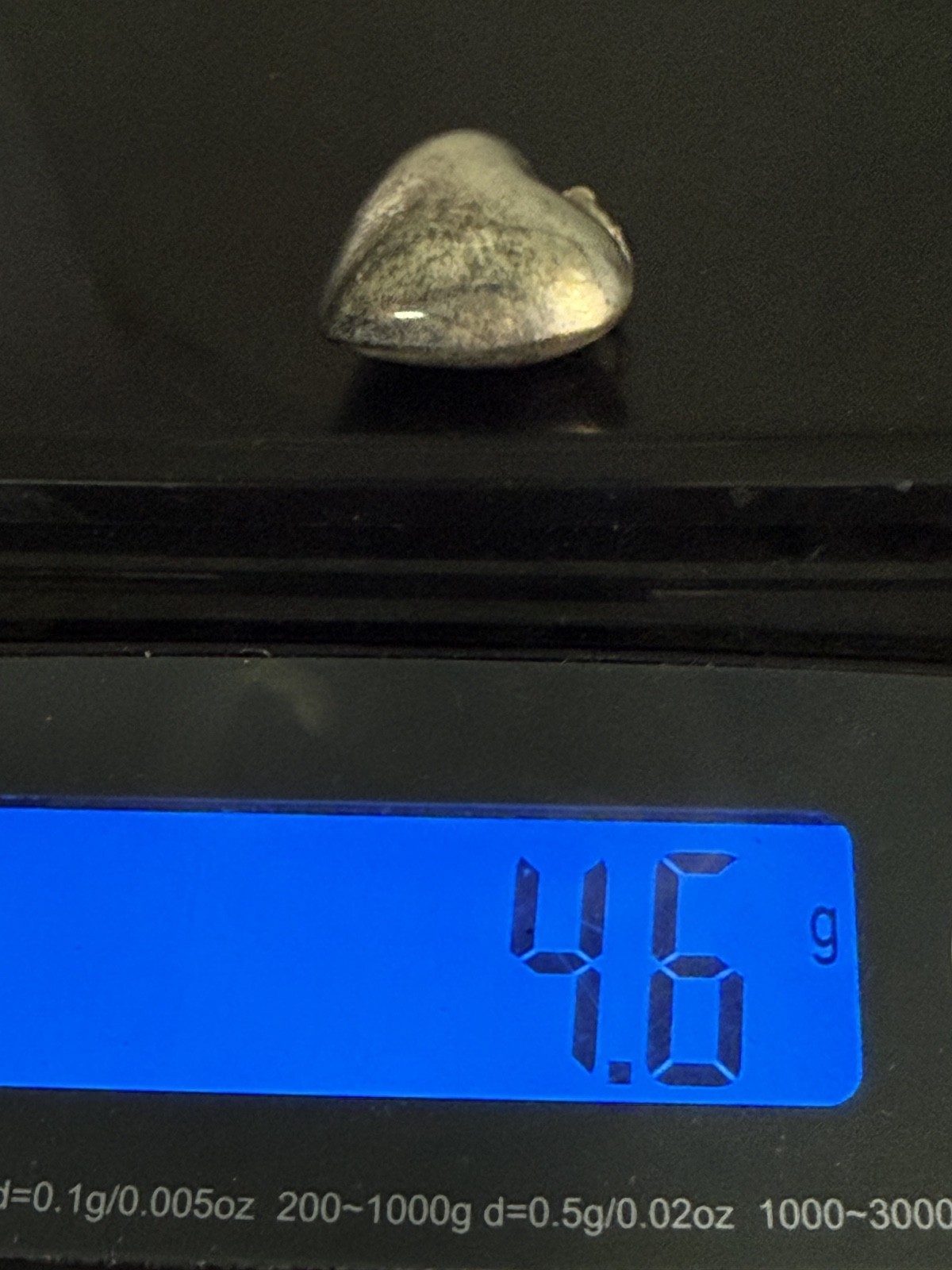 Vintage Puff Heart Pendant Silver Tone