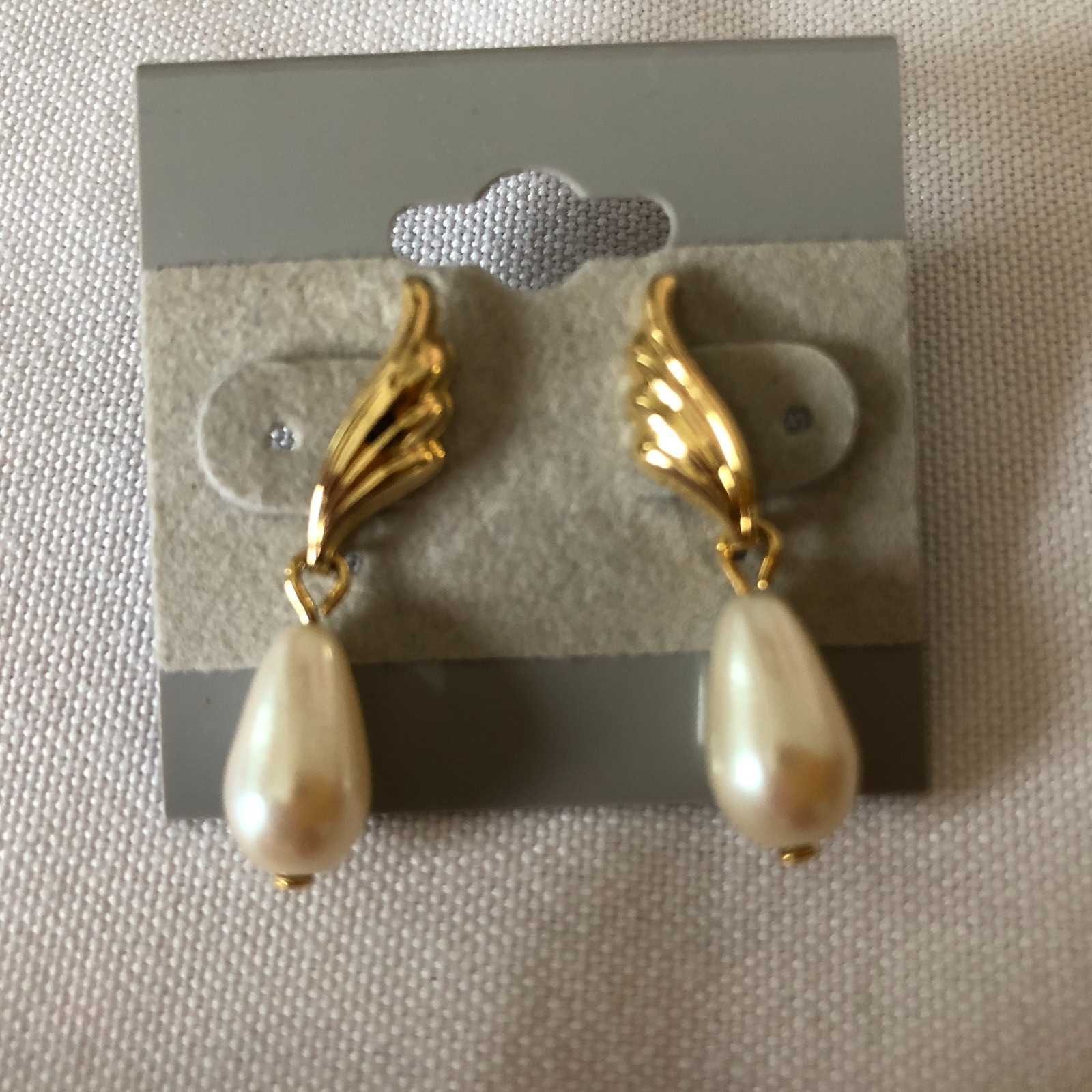 Marvella Pearl Dangle Earrings Vintage Signed Pierced Ears Classic