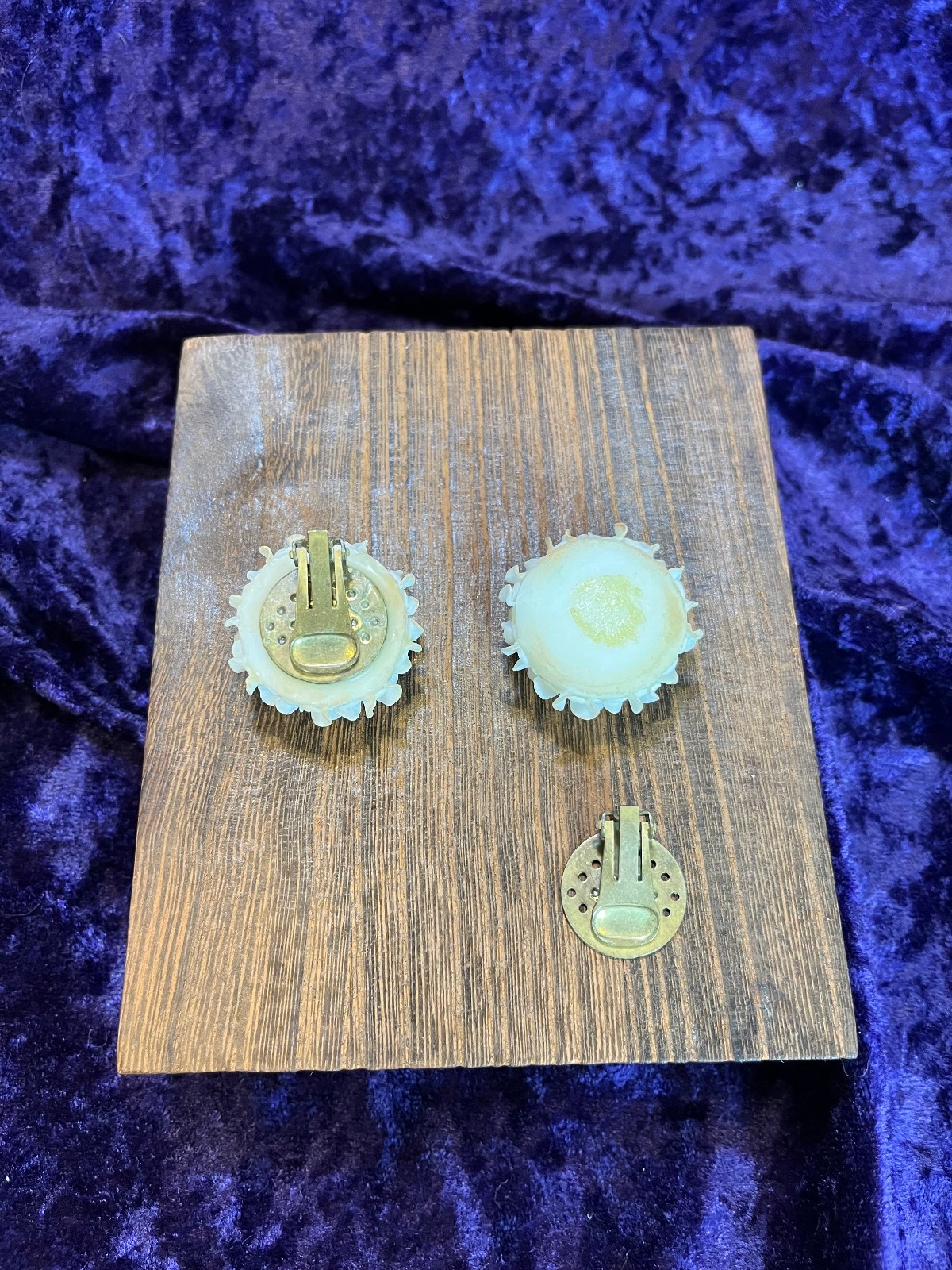 Vintage (1930’s-1950’s) Flower Clip-on Earrings, Very Interesting Earrings