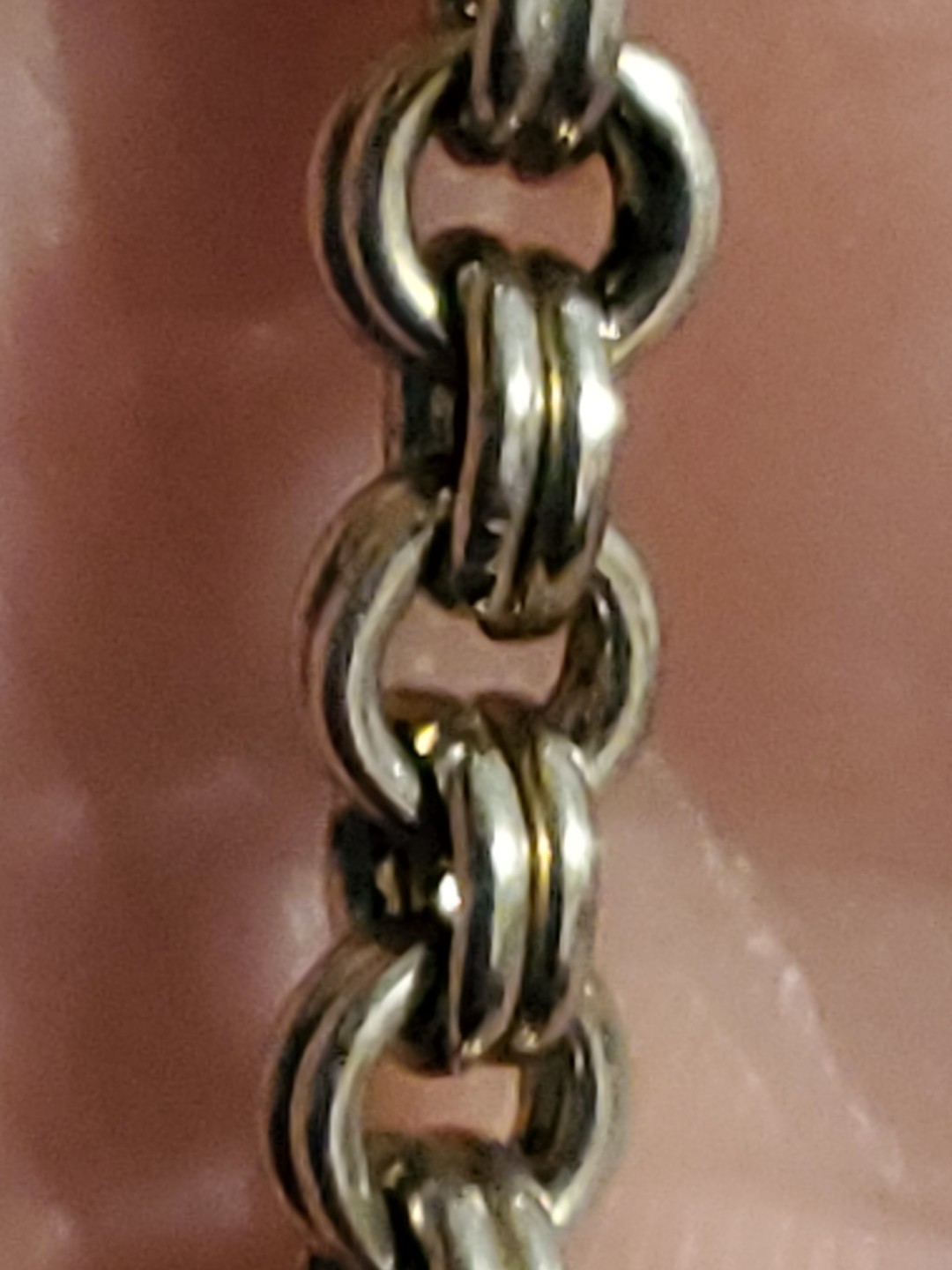 Old Double Rolo Link Chain Necklace Very Long 60 in Signed Marino No Clasp