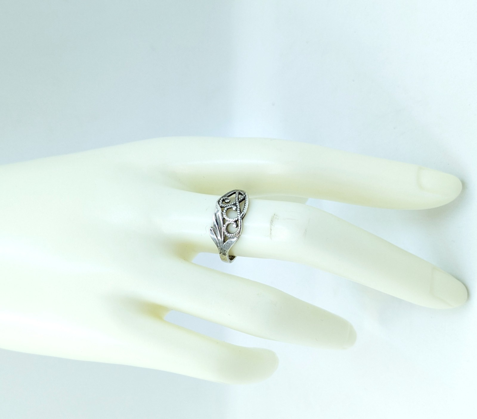 Vintage Elegant Soviet RING Silver⭐925 stamp Star USSR-size: 9US (19mm) | UA #92