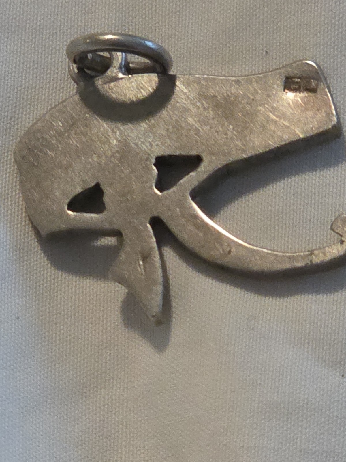 Vtg Egypt Sterling Silver Eye of Horus Pendant