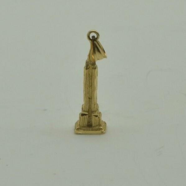 (ch991) 14K YELLOW GOLD VINTAGE 3D EMPIRE STATE BUILDING