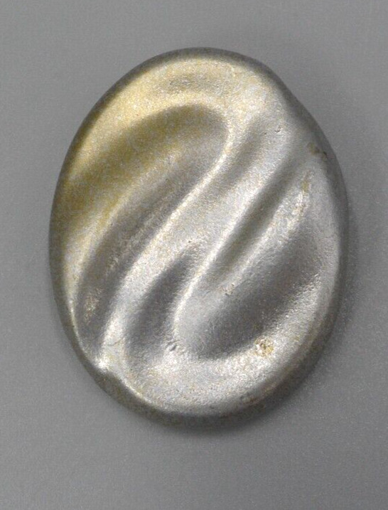 Vintage Scarf Clip Abstract Art Wavy Oval 2 Tone Gradient Gold Silver 1.5″