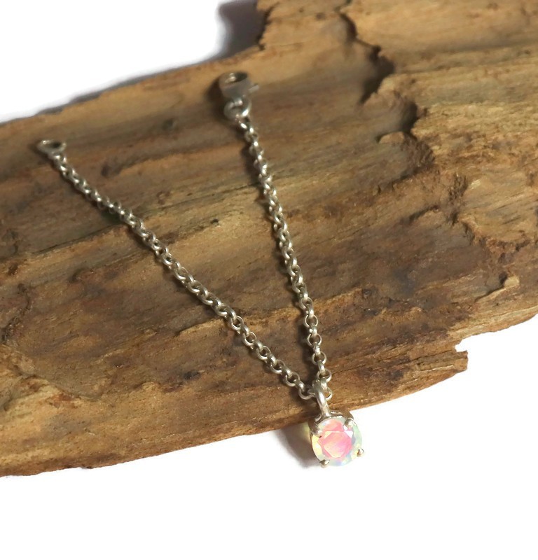 sterling silver fire opal pendant silver girly jewelry daily wear jewelry