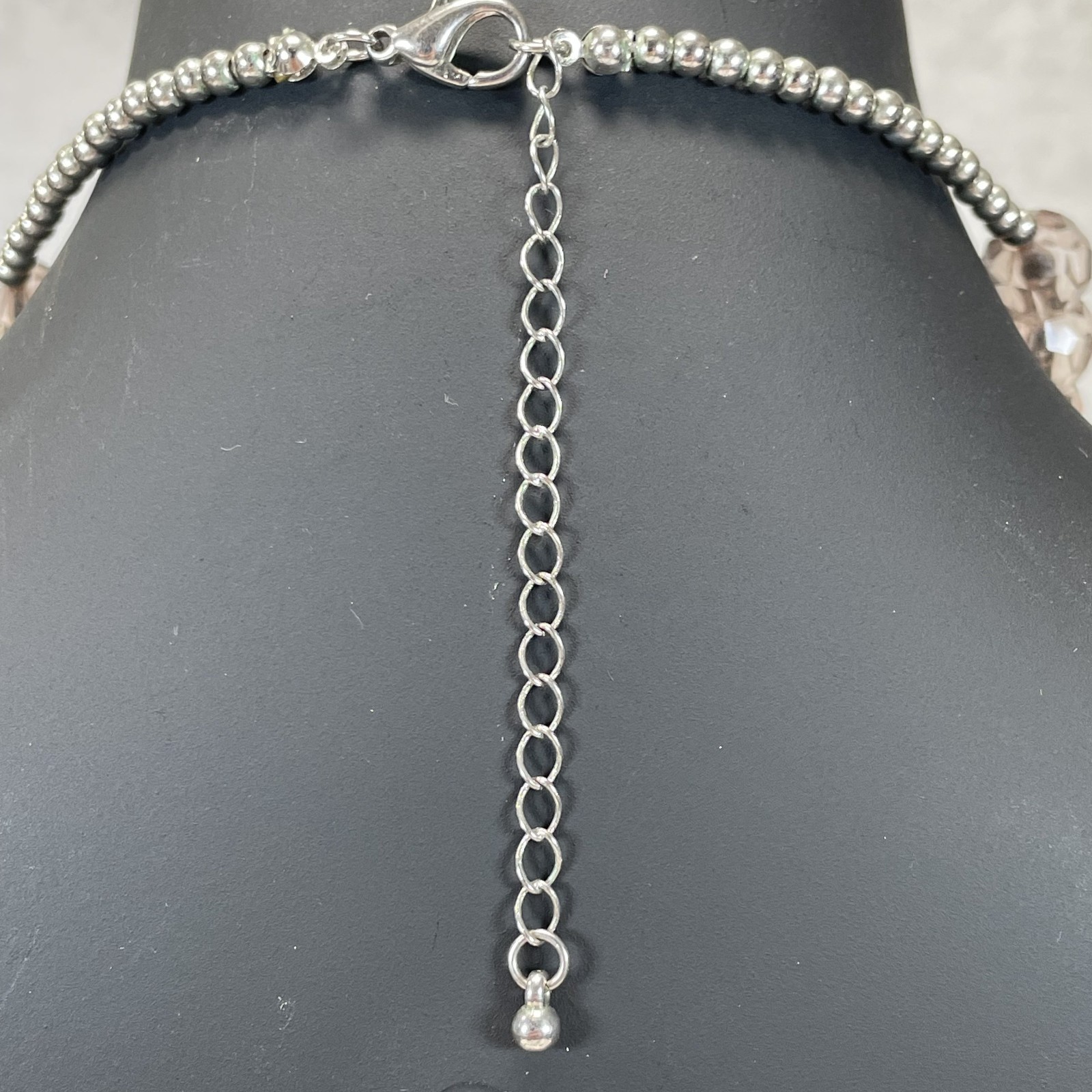 Vintage Double Strand Pale Champaign Color Graduated Faceted Beads Necklace 18″