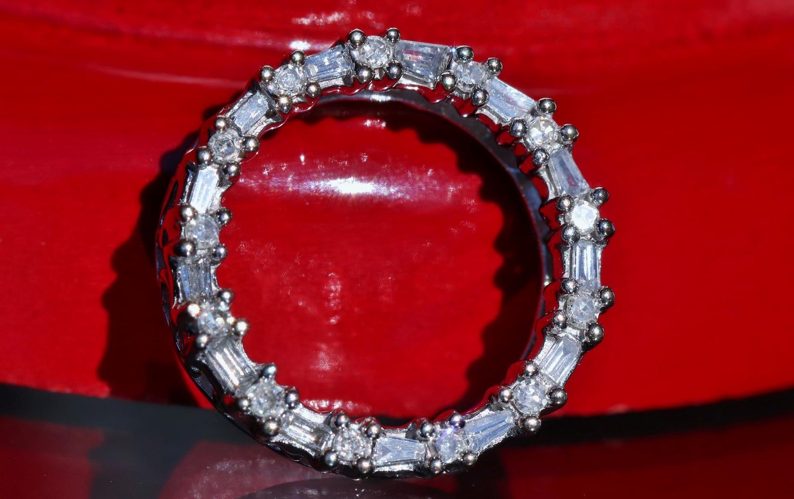 10k white gold pendant 0.18ct natural diamond circle of life charm 1.5gr N832