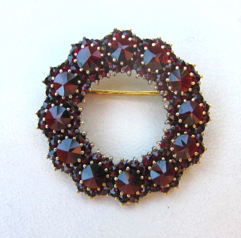 Antique Garnet Brooch Circa 1920