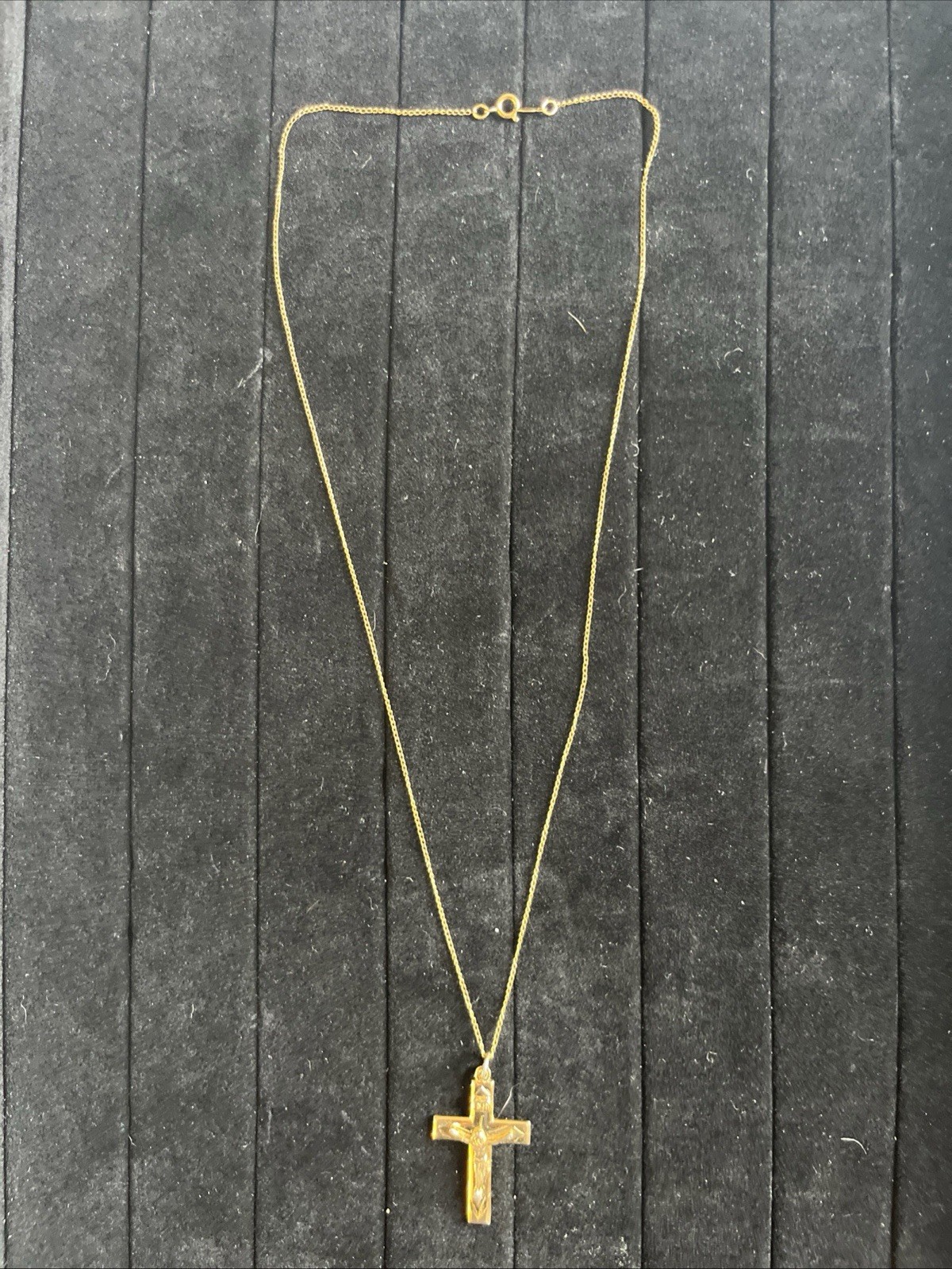 Vintage 20” – 12k Gold Filled GF Cross Pendant Necklace