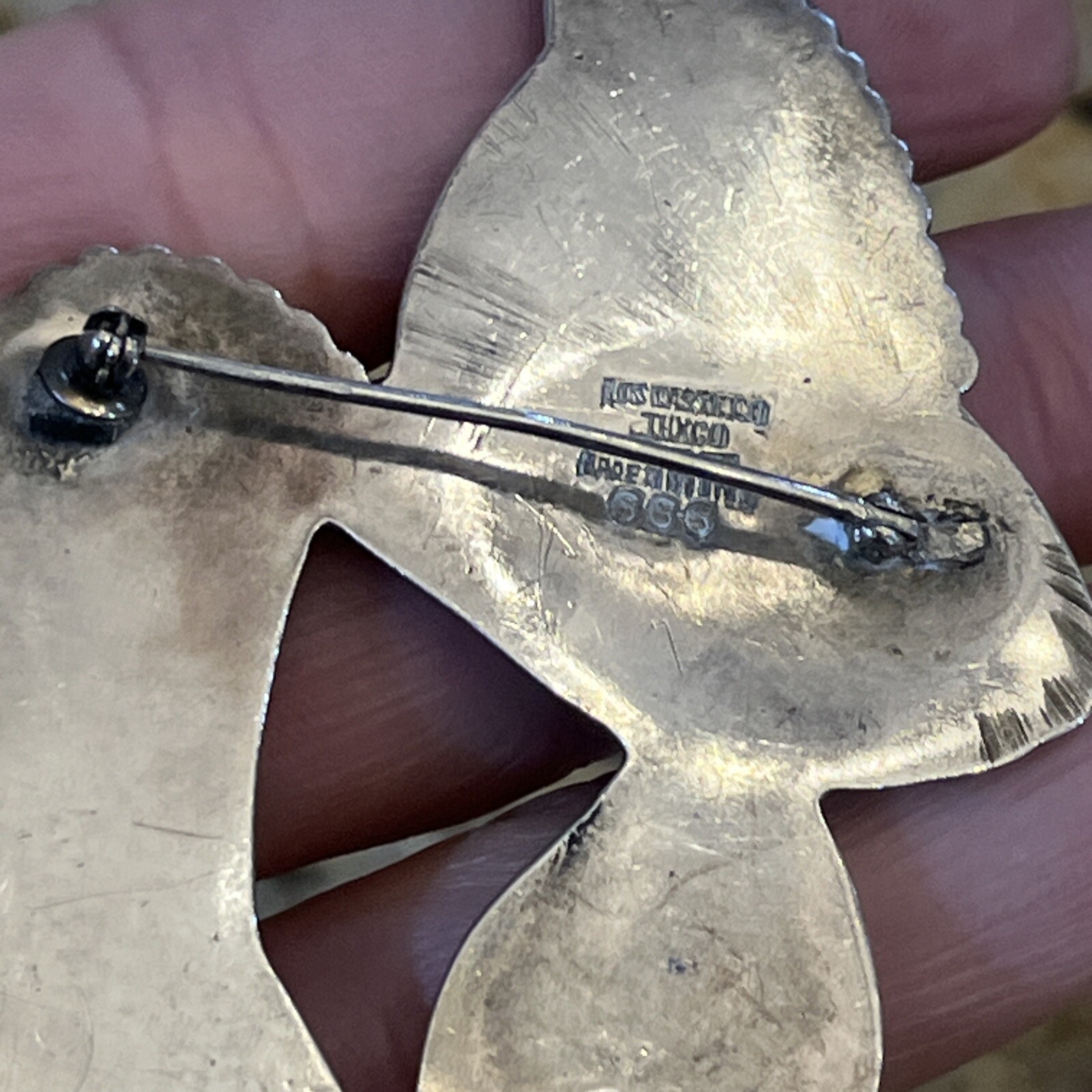 Vintage Los Castillo Sterling Silver Fish Brooch