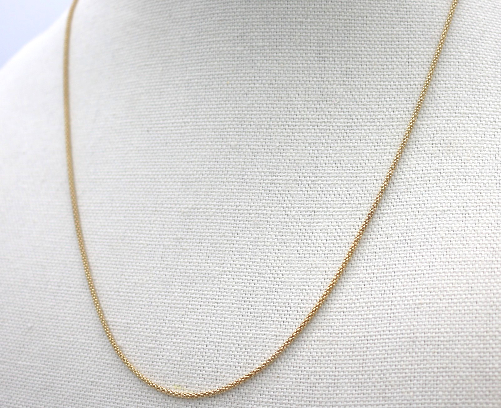 VTG Danecraft Italian Sterling Silver Gold Vermeil Popcorn Chain Necklace 23.5”