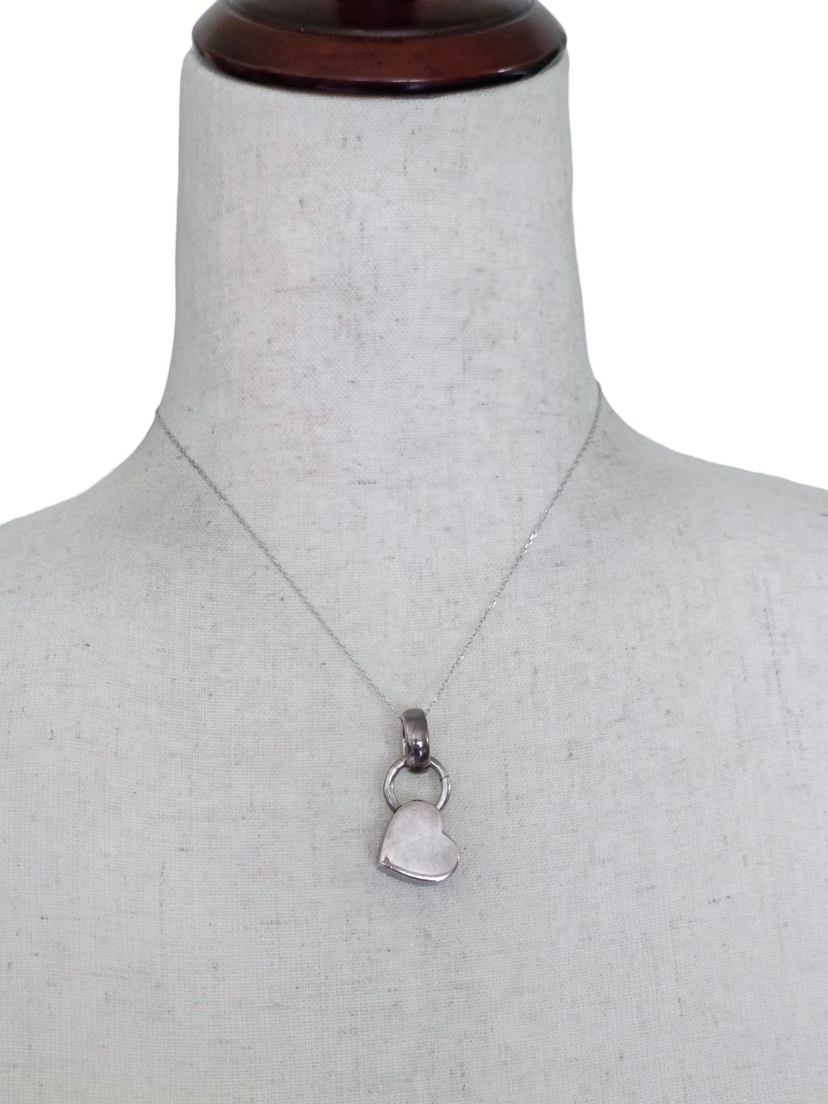 Silpada Sterling Silver Chunky Puffy Heart Interlocking Rings Pendant Necklace