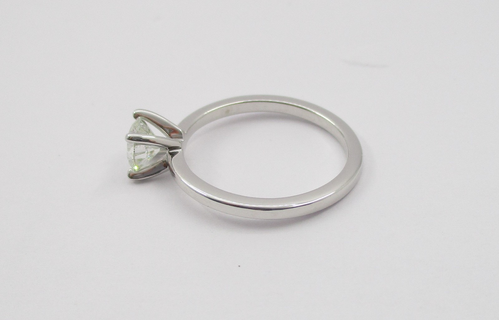 0.56CT GIA Certified Round Diamond Engagement Style Ring 14K White Gold Sz 4.25
