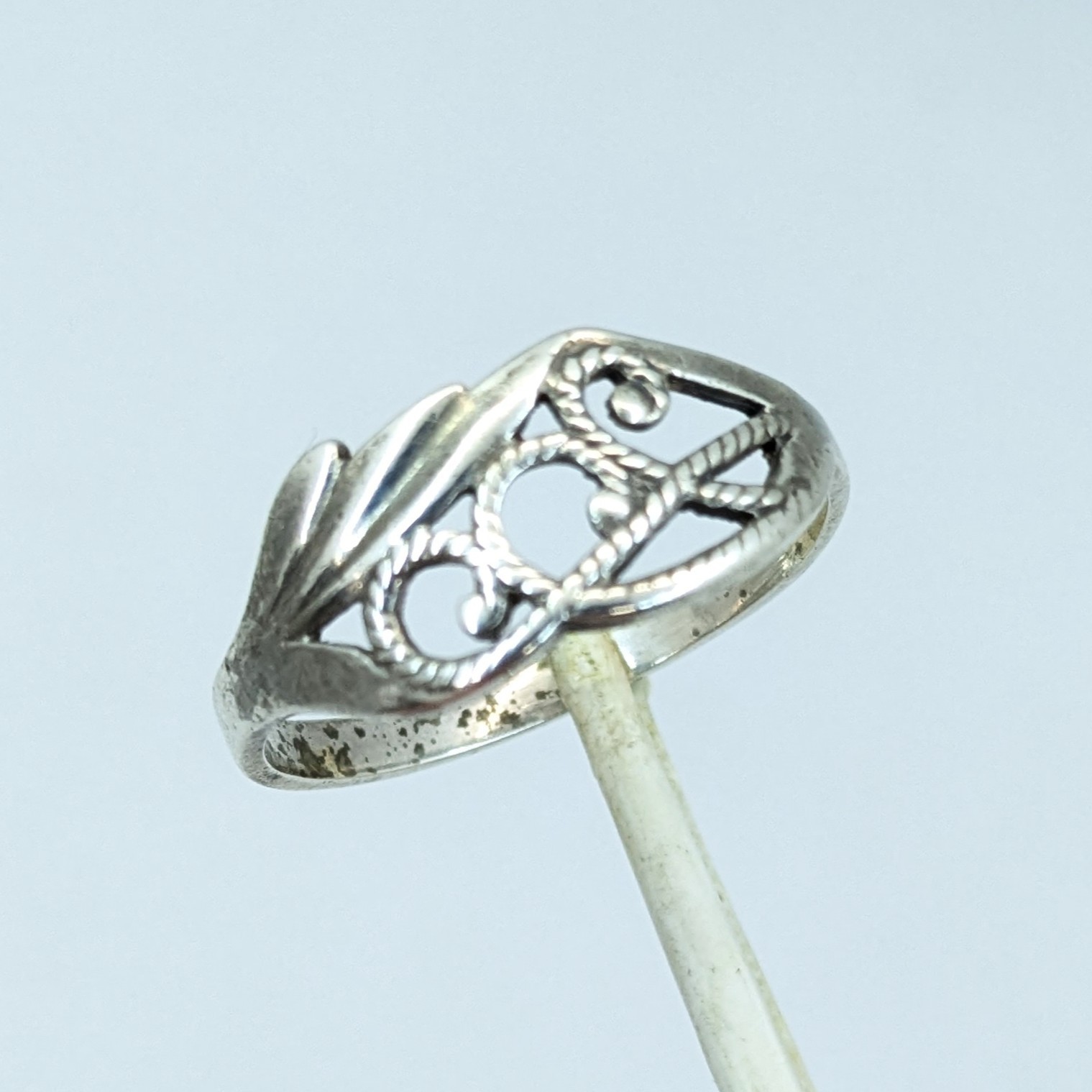 Vintage Elegant Soviet RING Silver⭐925 stamp Star USSR-size: 9US (19mm) | UA #92