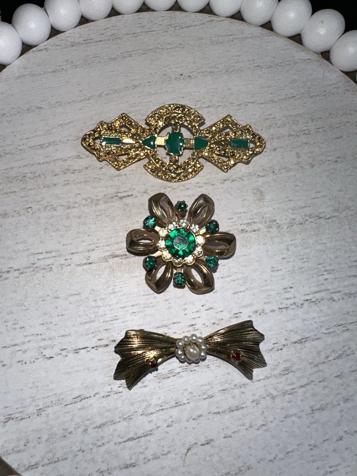 Vintage Mixed Lot Of 3 Brooches Different Variety