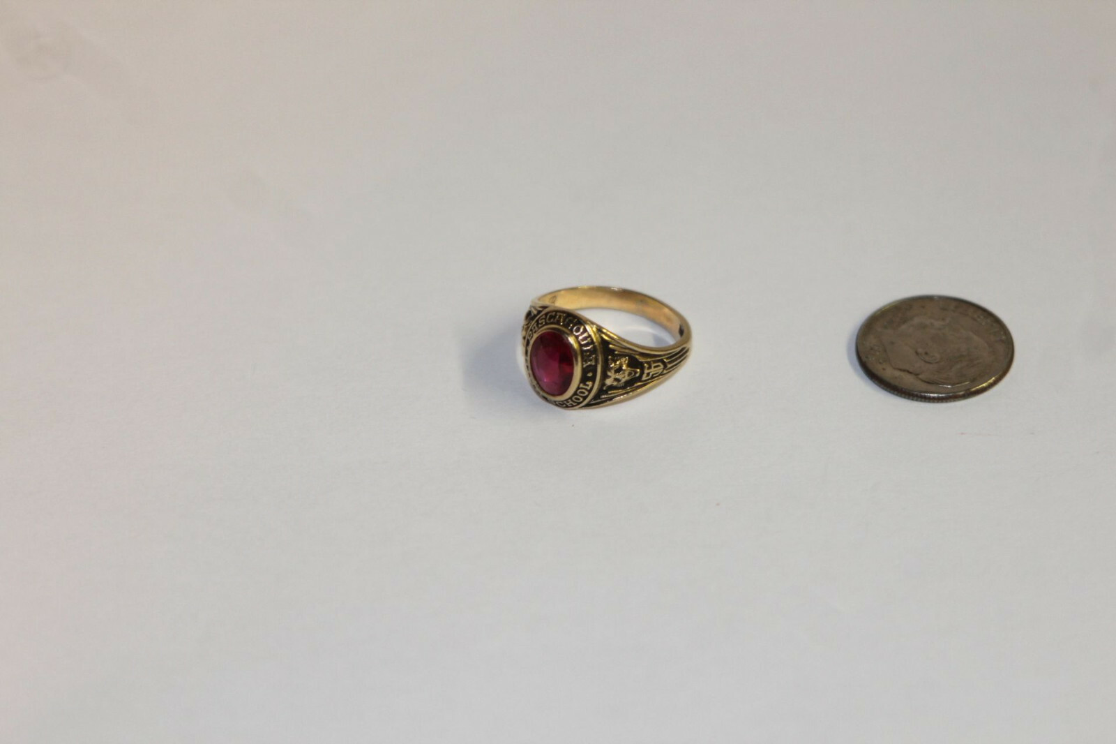 1956 Pascagoula Panthers (MS) “DJB” High School Class Ring 10K Red Stone sz 6