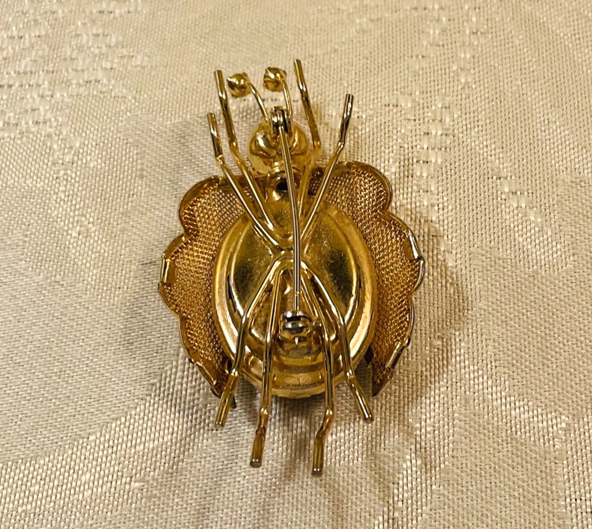 Vintage Bug Brooch, Red with wings, used