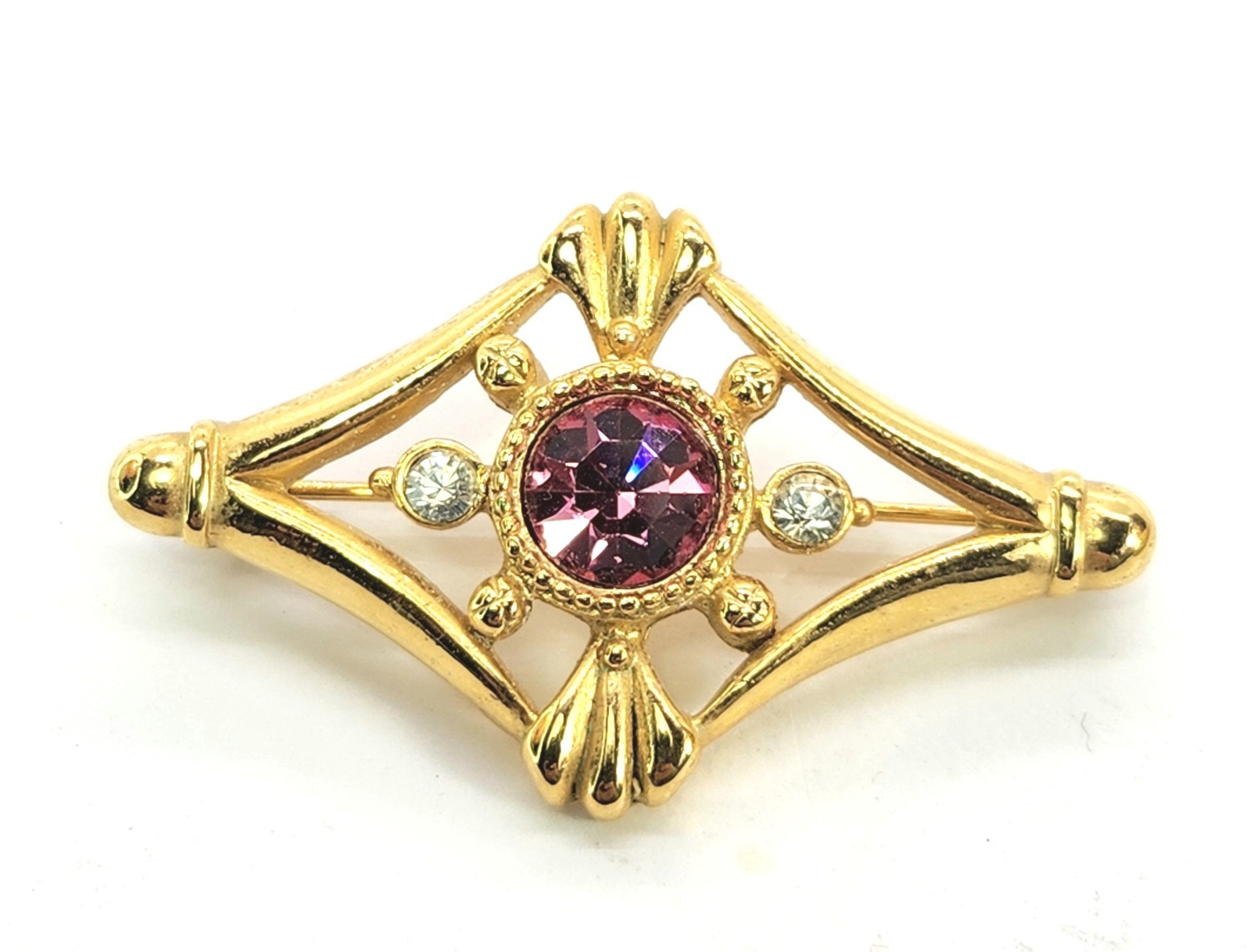 Gold Tone Fashion Brooch Lot 3 brooches 1.5-2 In. 1980’s 1990’s Haute Couture