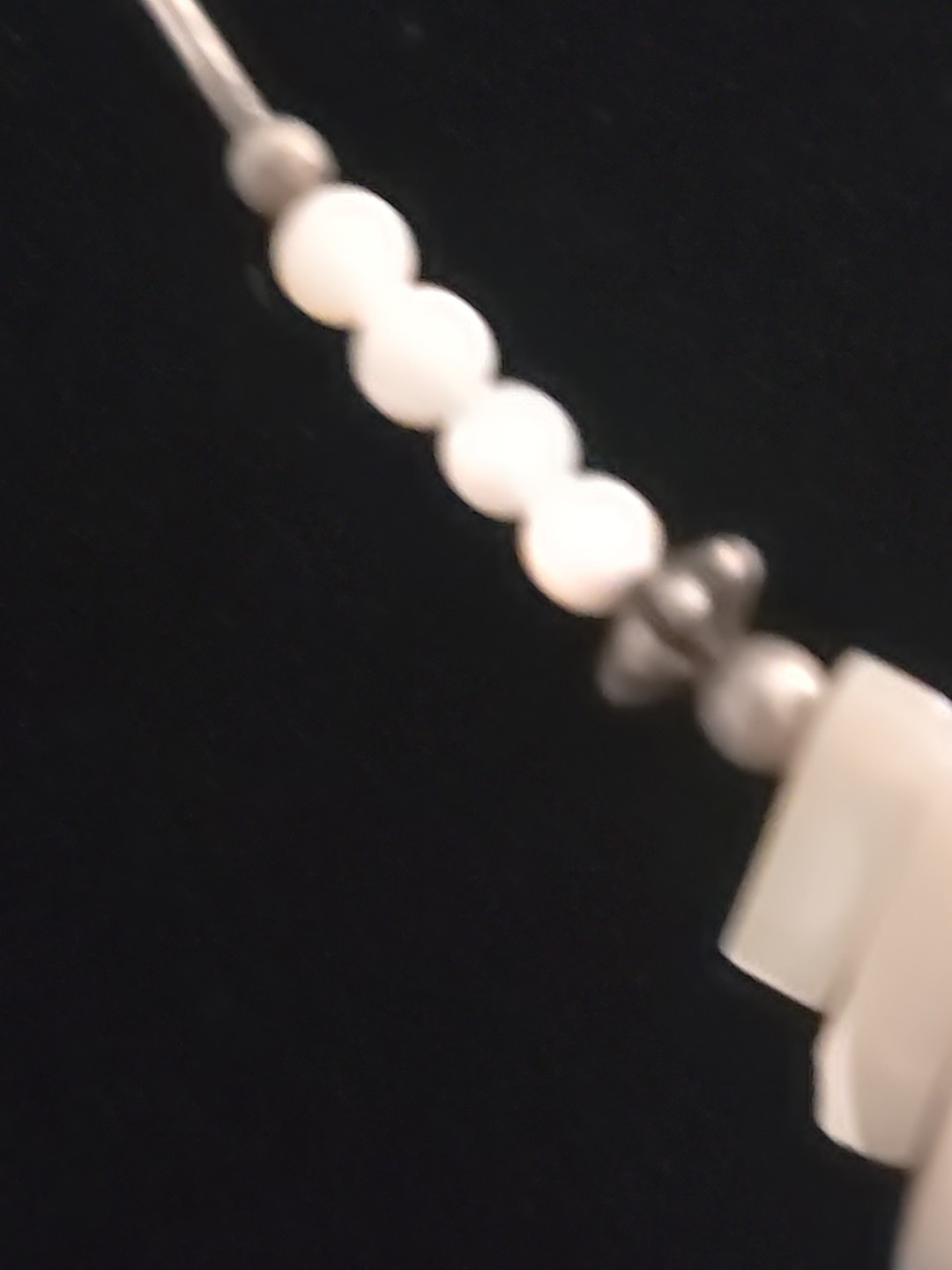 Vtg Southwest Liquid Silver Tone Abalone Mother Of Pearl Necklace 22″ Tarnished
