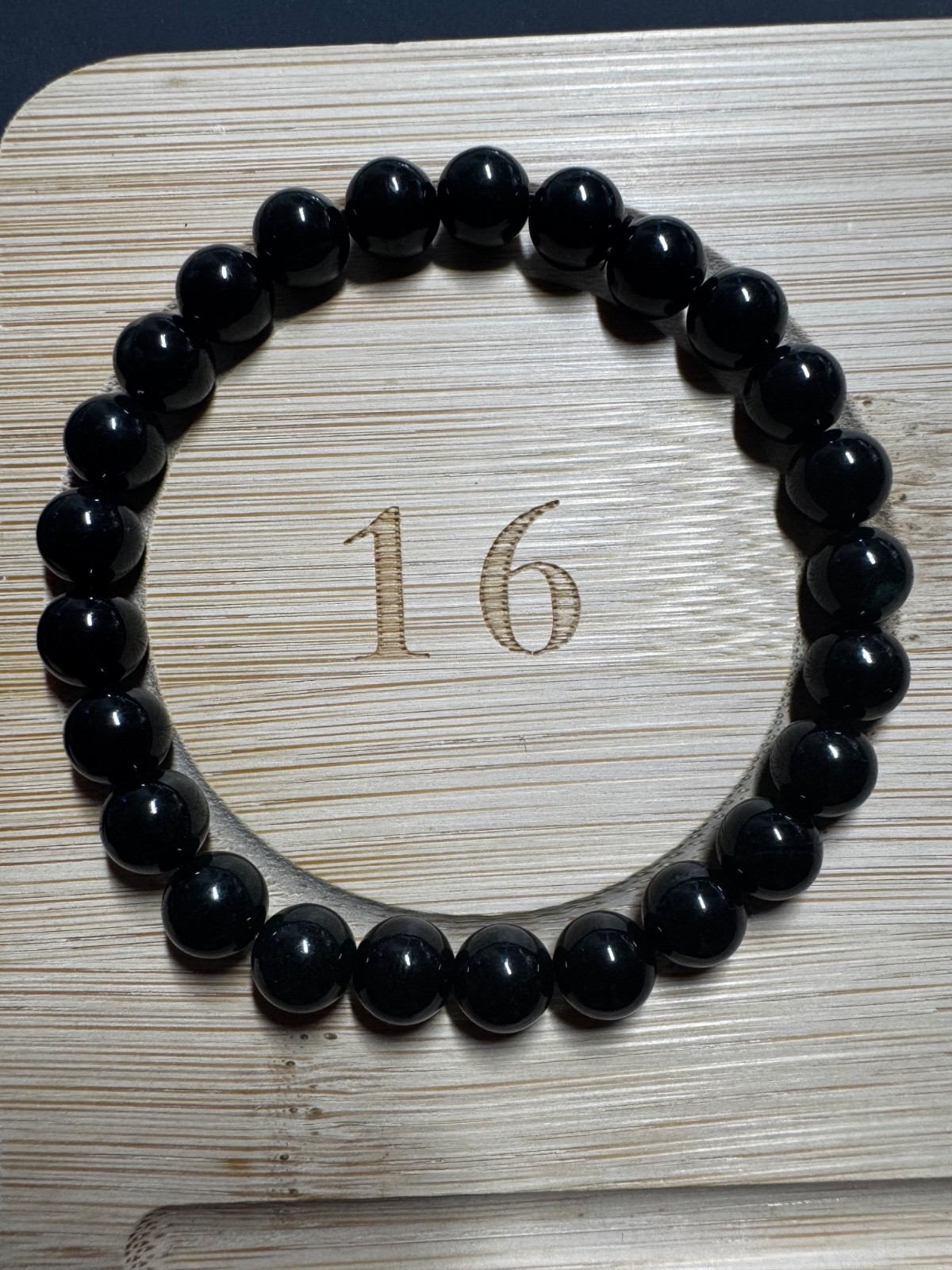 Natural Burmese A-Grade black Jade jadeite 7-8mm 25 beads stretch bracelet new