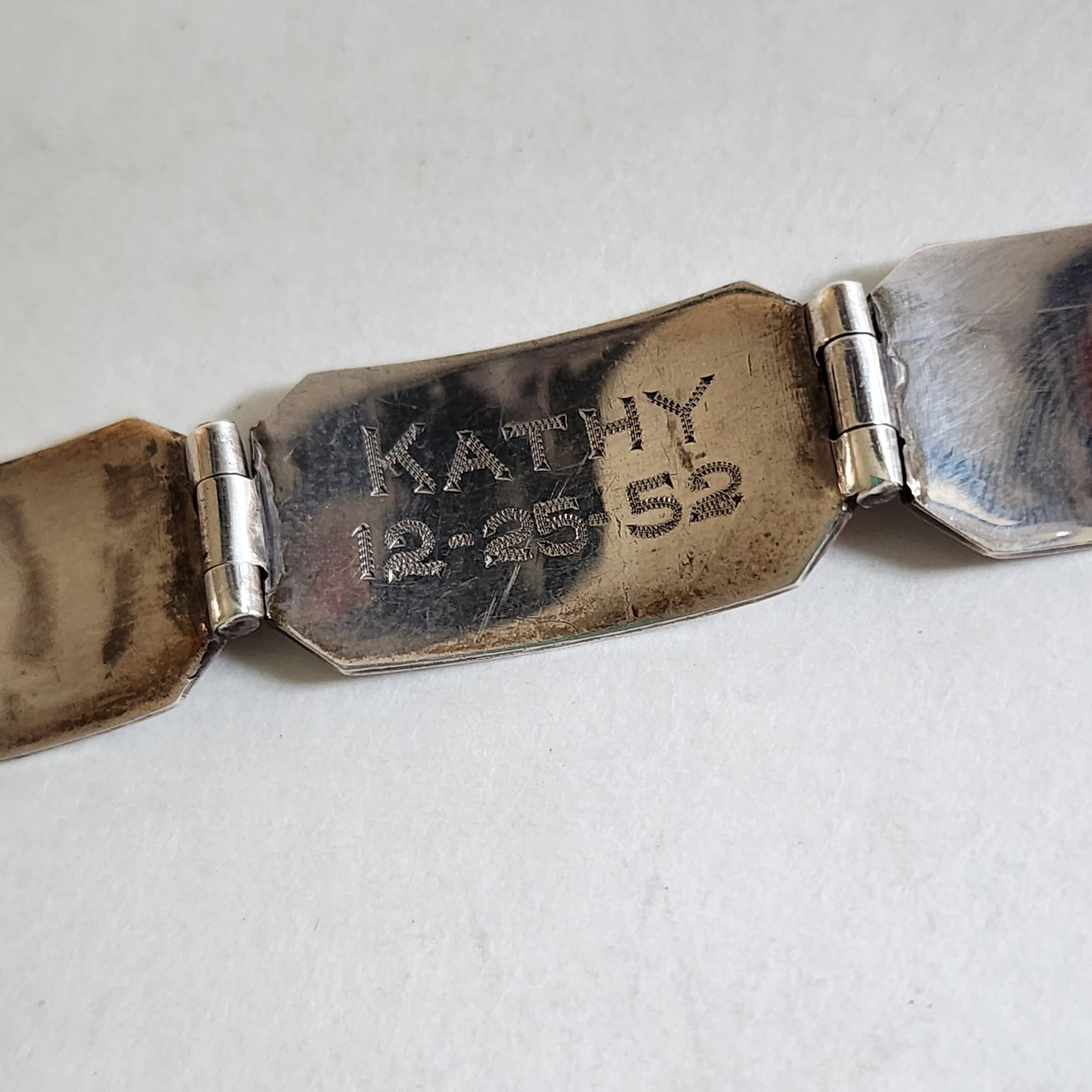 Vintage 925 Sterling Silver 7 Panel Hinged Guatemala Ethnic Mayan Bracelet 6″