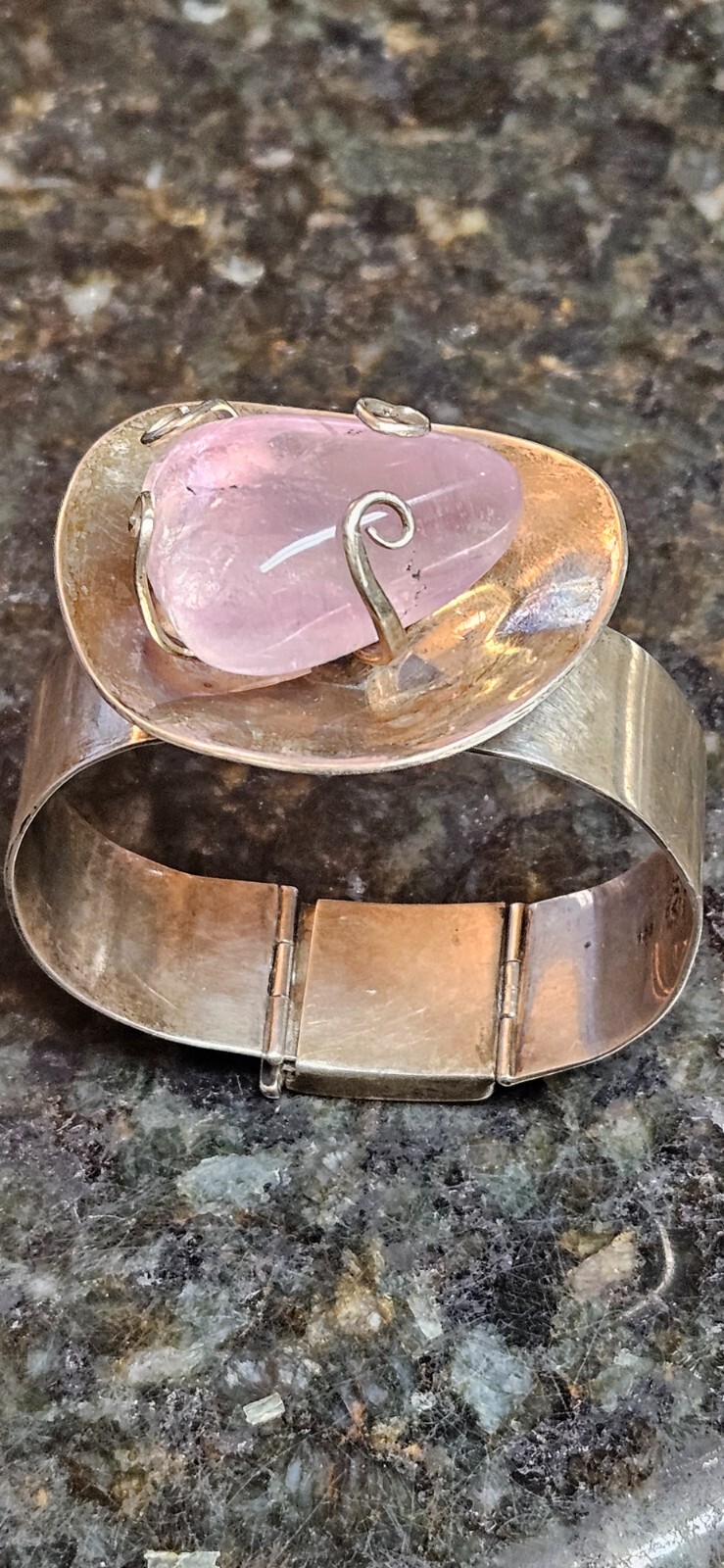 Vintage LOS CASTILLO Sterling Silver Bracelet Signed FREE Matching Earrings