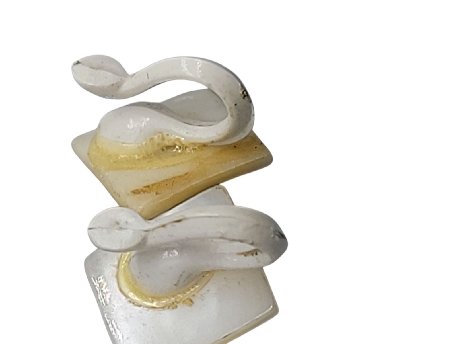 MOP Lucite Cameo Tension Paddle Clip On Earrings Mother Of Pearl Vtg Black White