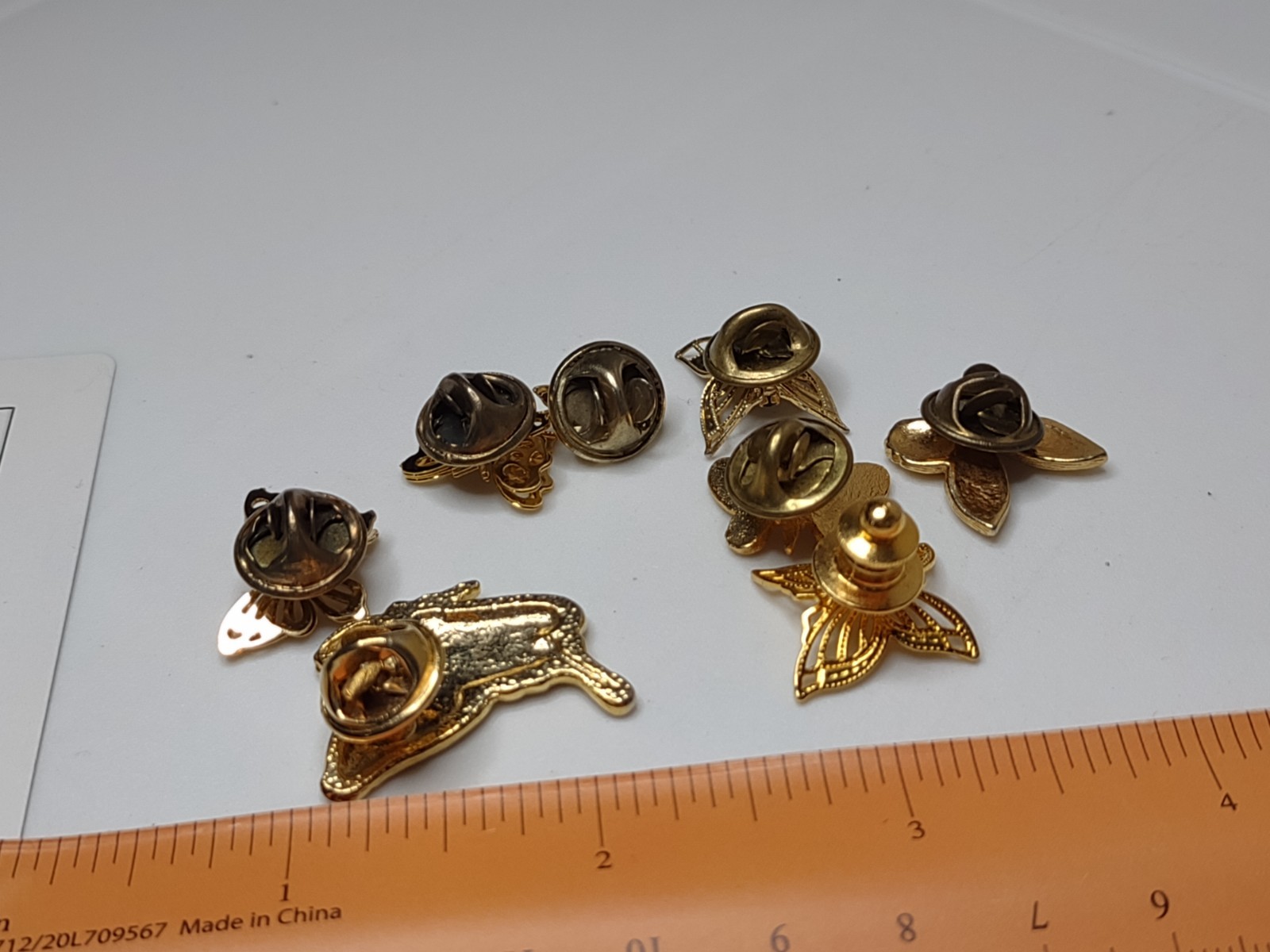 Lot Of 8 Gold Tone Butterfly Pins 8 Pc Butterfly Pin Lot