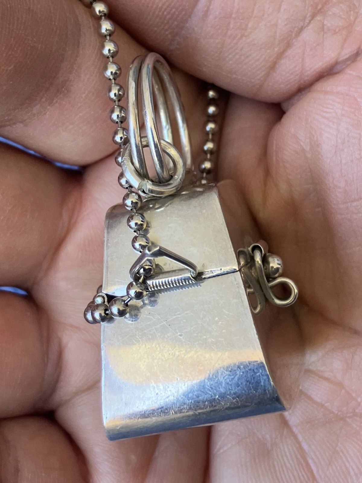 Vintage 996 Mexico Td- 116 Sterling Silver 925 Small Purse Pendant Necklace