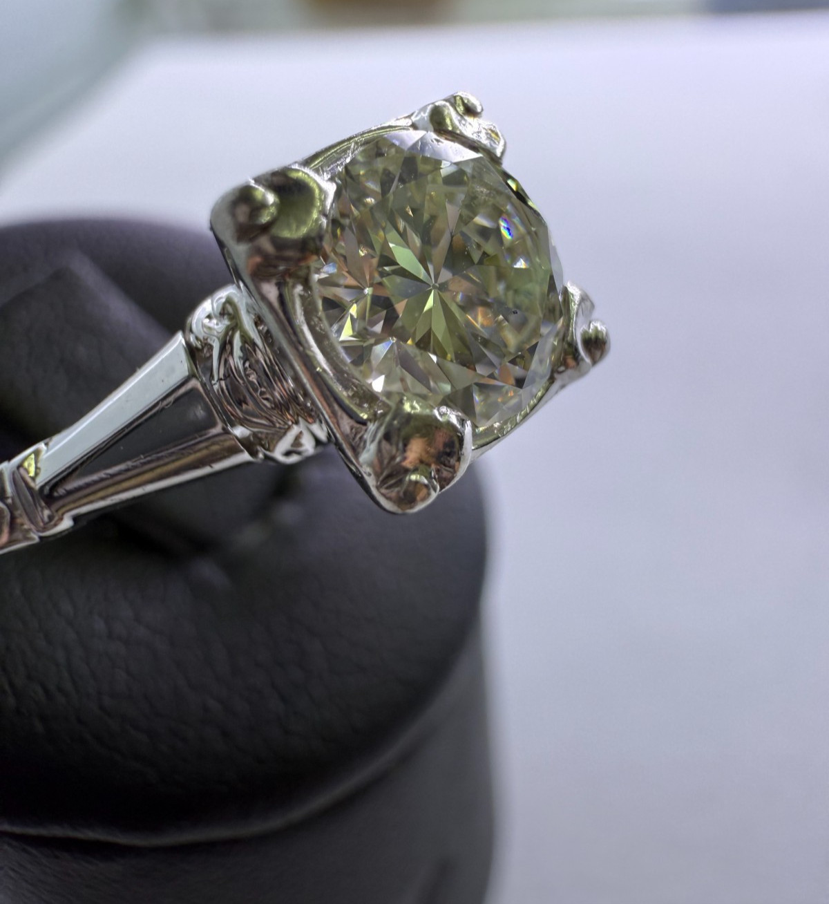 Vintage Old European Cut Diamond Solitaire Ring – 1.00ct 14K White Gold