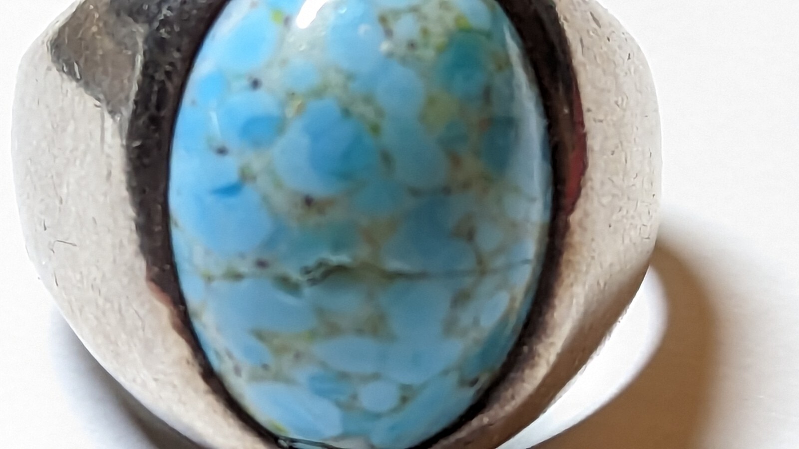 VINTAGE BLUE STONE STERLING SILVER RING SIZE 11 SIGNED RCD 925 MEX