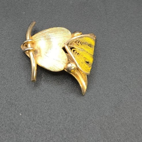 Vintage Signed CW 12K Gold Filled, Filigree Owl Pin Brooch