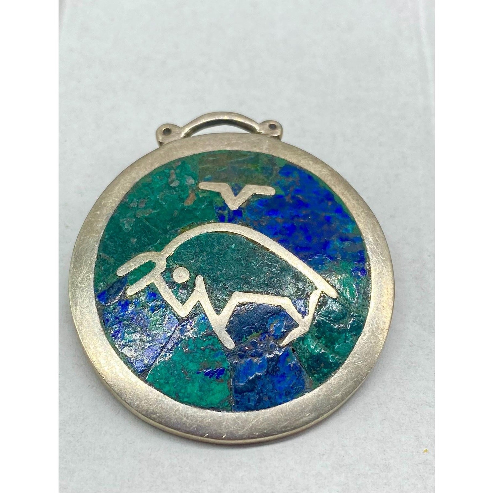 VTG Los Castillo 114 Mexican Silver Taurus Brooch & Pendant Taxco Sterling