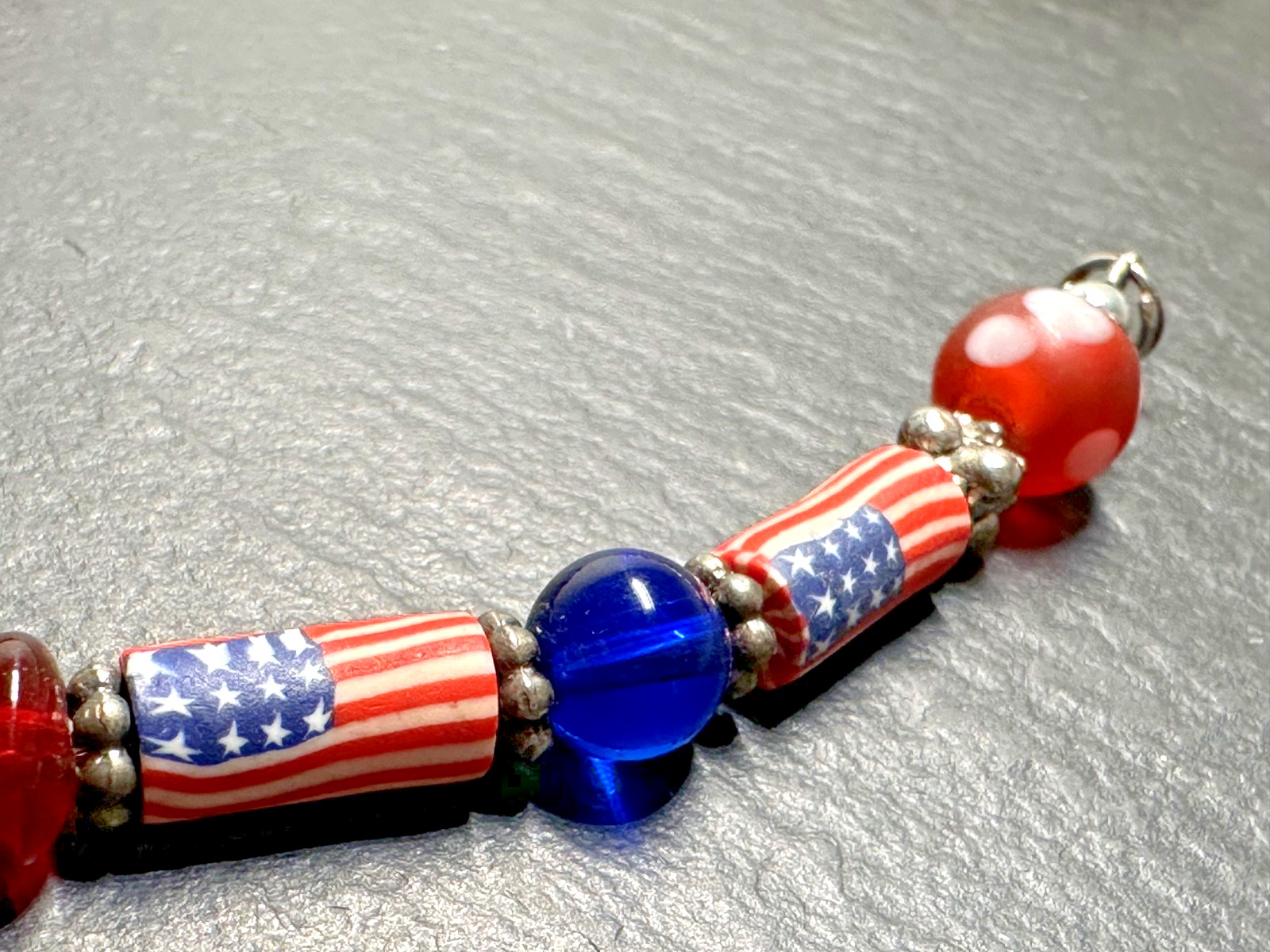 THREE DIFFERENT VINTAGE PATRIOTIC RED WHITE BLUE BRACELETS H901