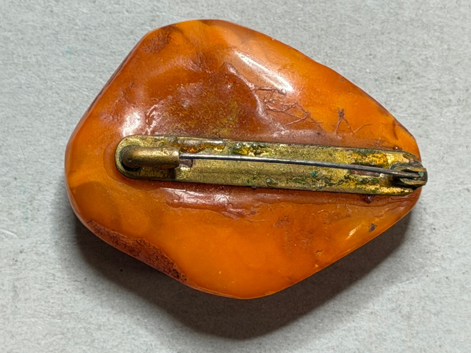 NATURAL OLD ANTIQUE YELLOW BUTTERSCOTCH BALTIC AMBER BROOCH 11,4 gr