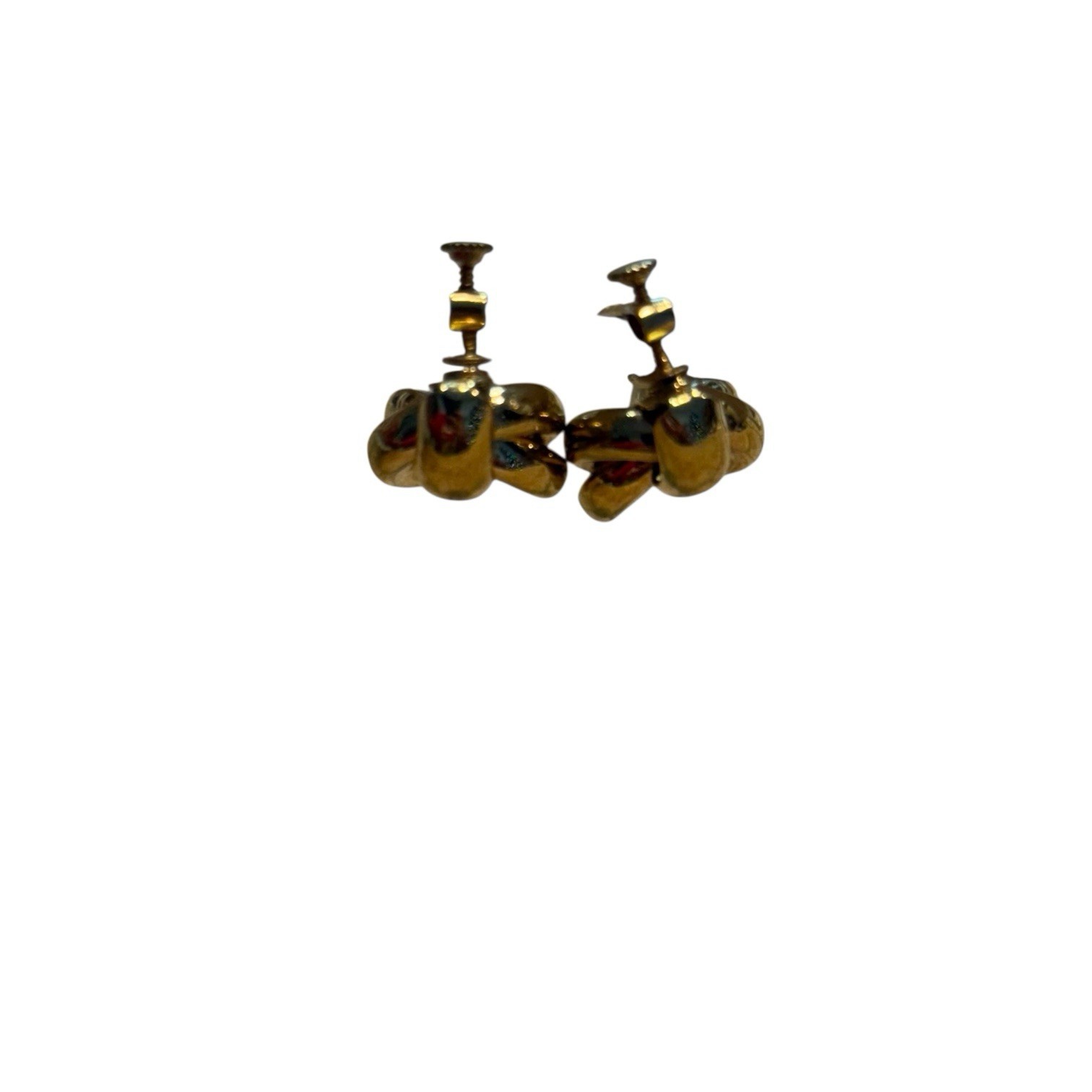 Vintage Napier Earrings Gold Tone Knot Screw Back Clip On Boss Lady Love Knot