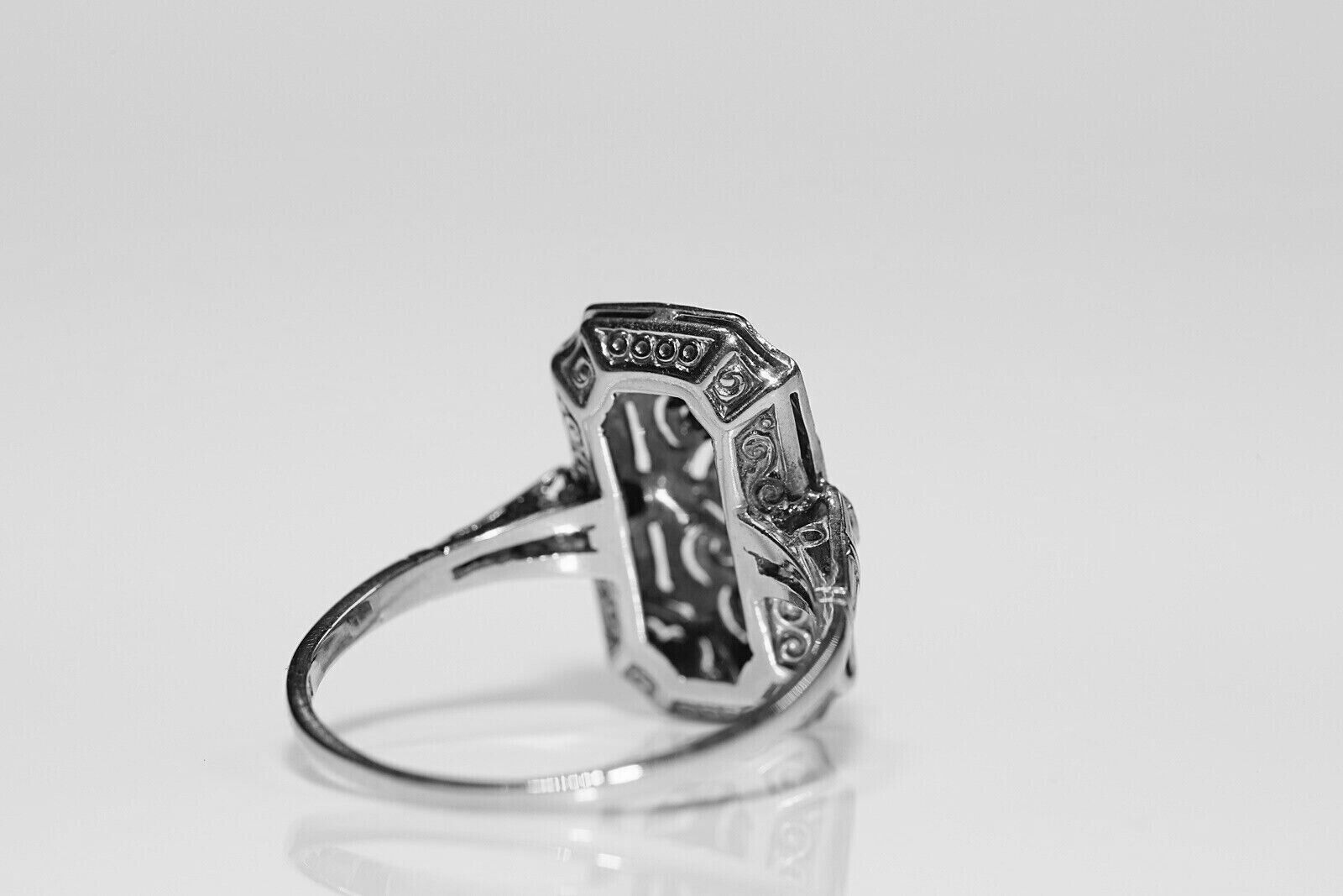1 CTW White Round Cut Simulated Diamond Wedding Art Deco Antique 925 Silver Ring