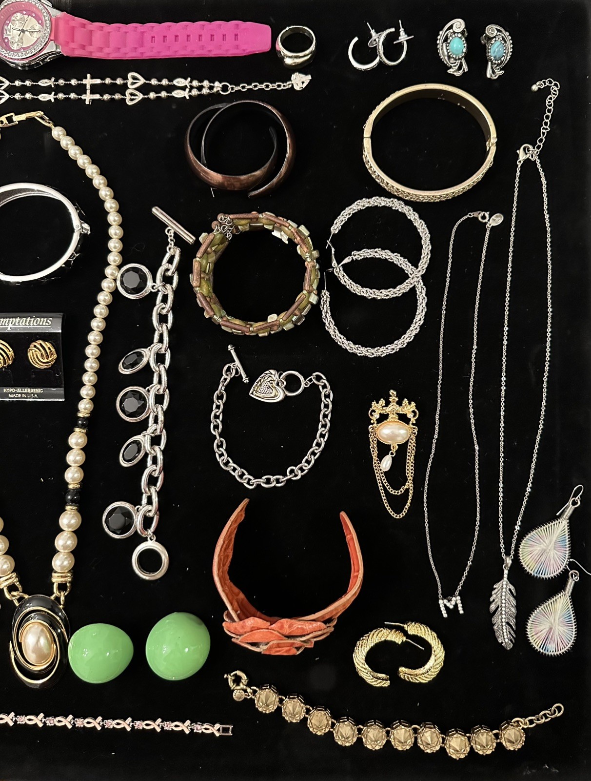 Vintage Costume Jewelry & Watches ALL WEARABLE used Lot Some Signed
