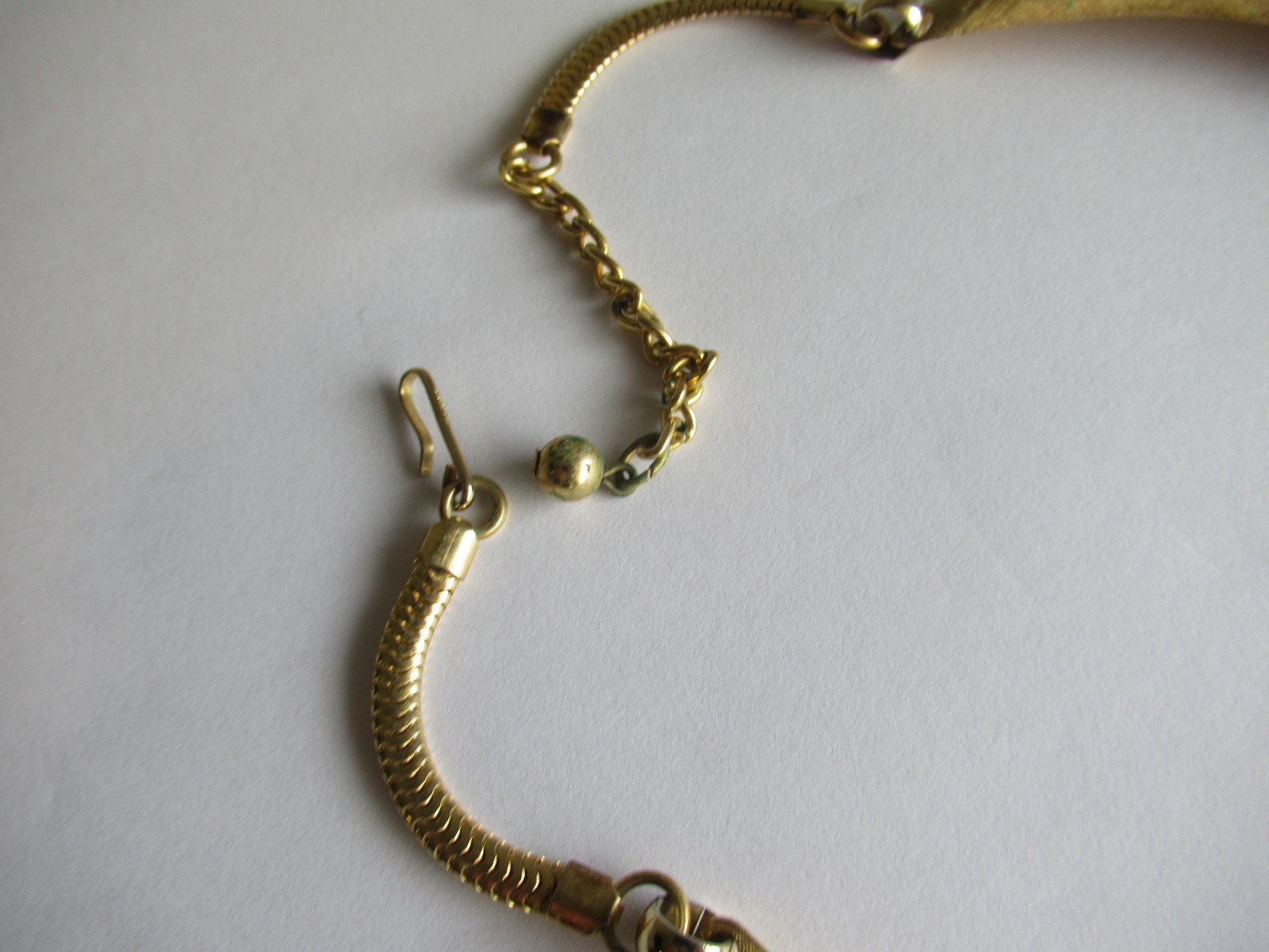 Vintage Gold Plate Collar Necklace 17 inch