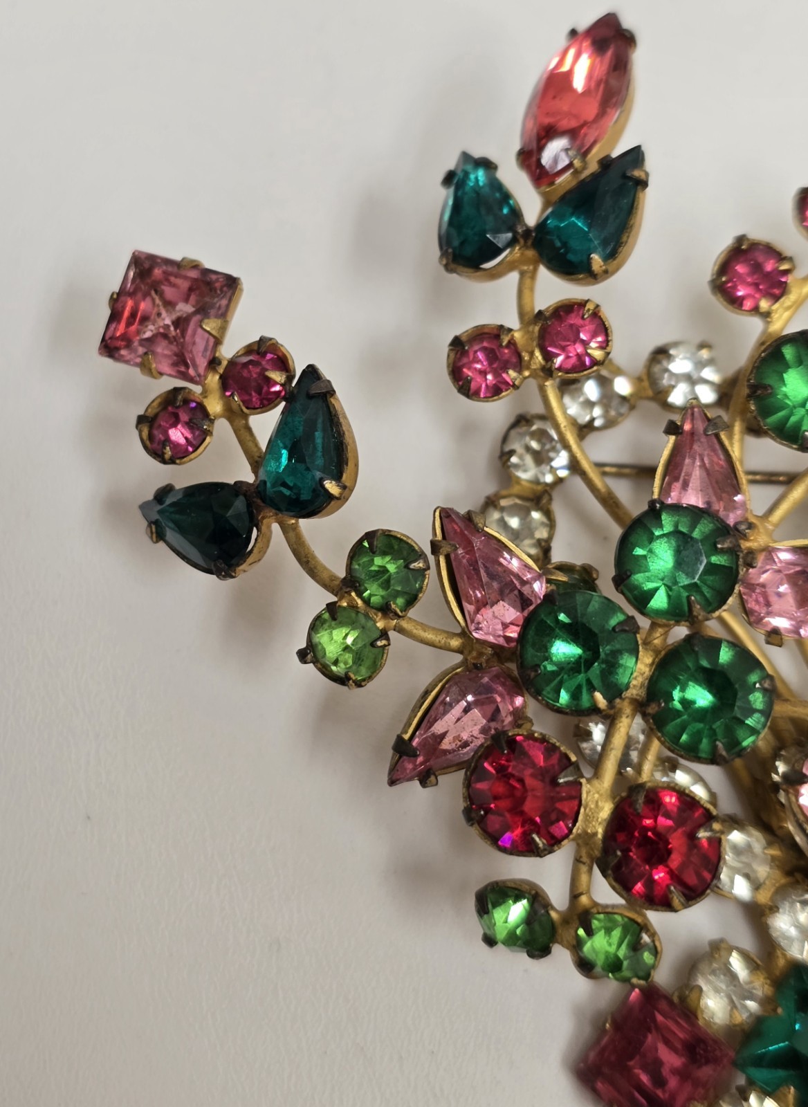 HUGE 4.25” Fashioncraft Robert Unsigned Statement Rhinestone Brooch