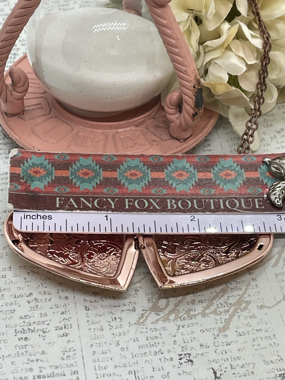 Fancy ROSE Gold Memorial Jewelry Keepsake Photo Locket Necklace Butterfly Urn