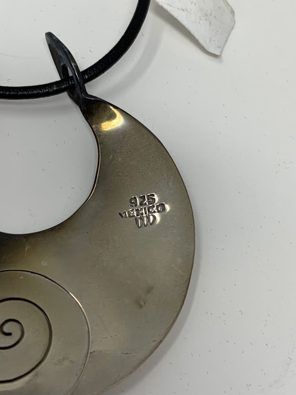 Dominique Dinouart Sterling Silver Pendant Necklace Leather Cord 925 Mexico