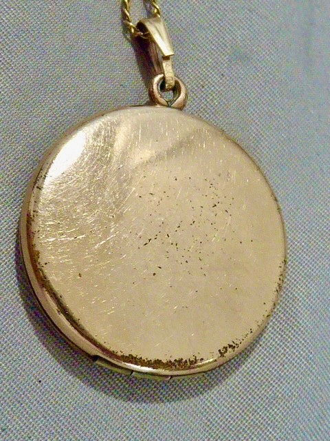 VICTORIAN 14K Y GOLD FILLED SHOOTING STARS LOCKET 1 1/4″ NECKLACE 1874 DATE